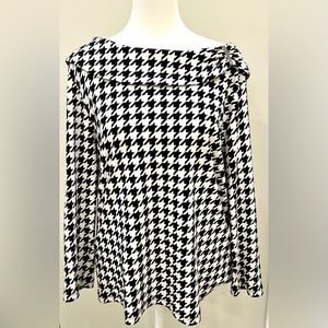 Women’s black and white long sleeve top,100% cotton